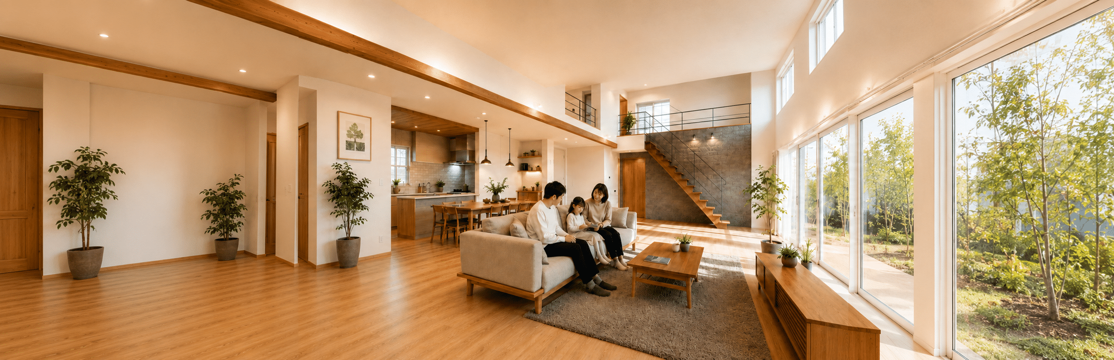 全館空調の快適なリビング空間