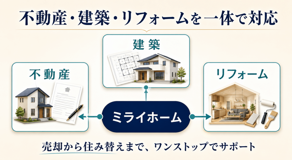 不動産売却・建物調査・リフォームに対応するミライホーム
